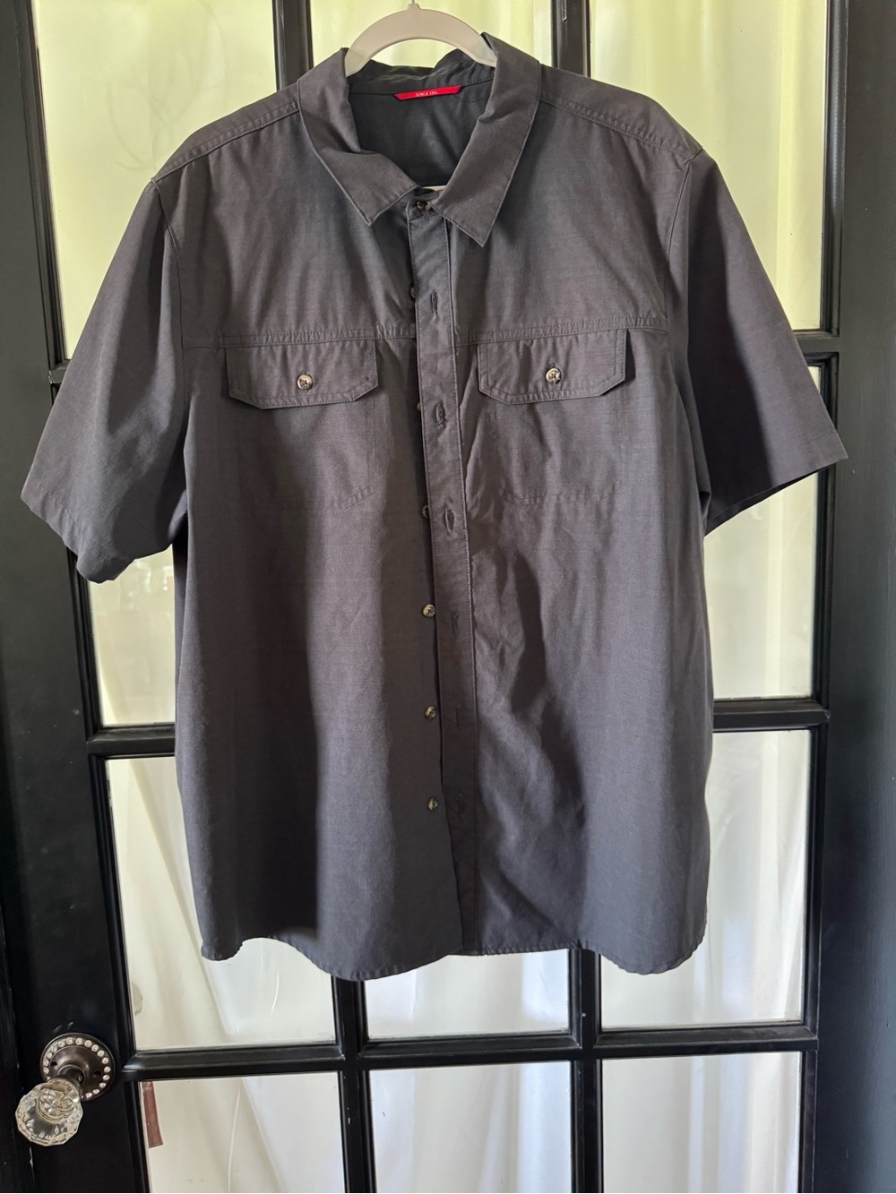 Gerry Weber Short-Sleeve Button-Down Shirt - Charcoal Gray